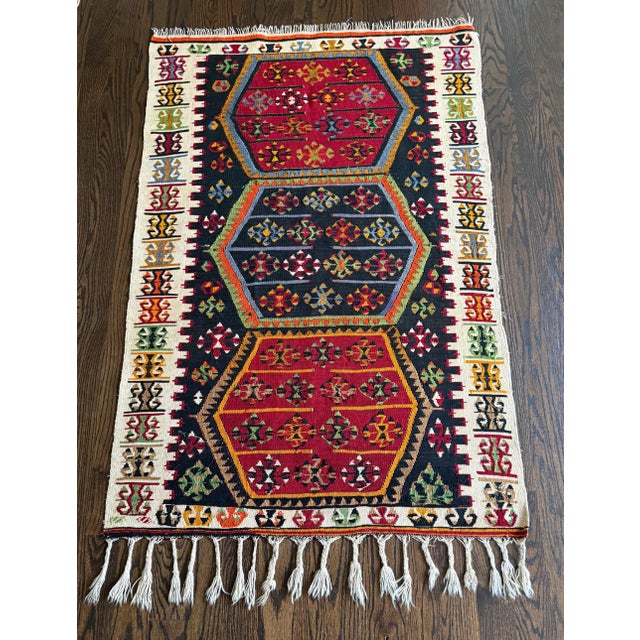 Antique Turkish Anatolian Kilim Rug of Matrimony For Sale - Image 16 of 18
