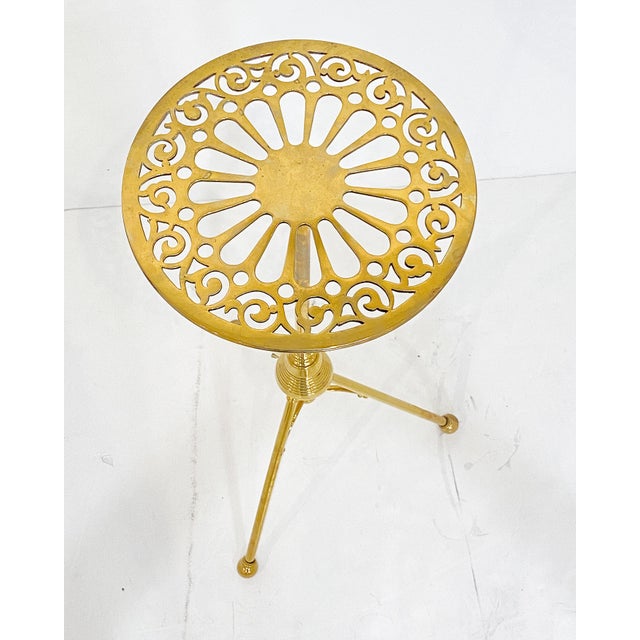 Metal Tall English Table or Plant Stand of Brass From the Aesthetic Movement For Sale - Image 7 of 7
