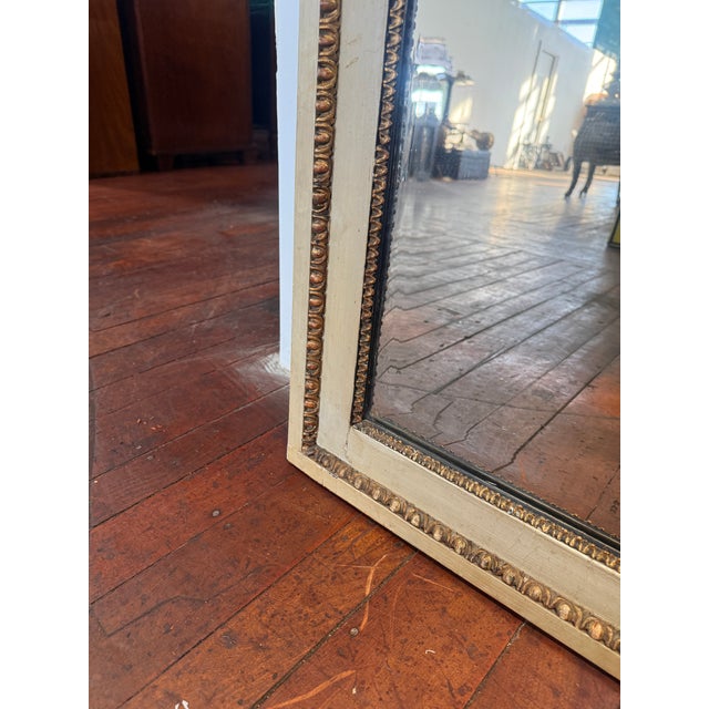 19th Century, French Louis XVI Painted and Giltwood Overmantel Mirror For Sale - Image 12 of 12