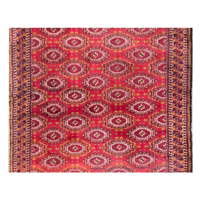 Vintage Persian Turkmen Rug For Sale In Chicago - Image 6 of 14