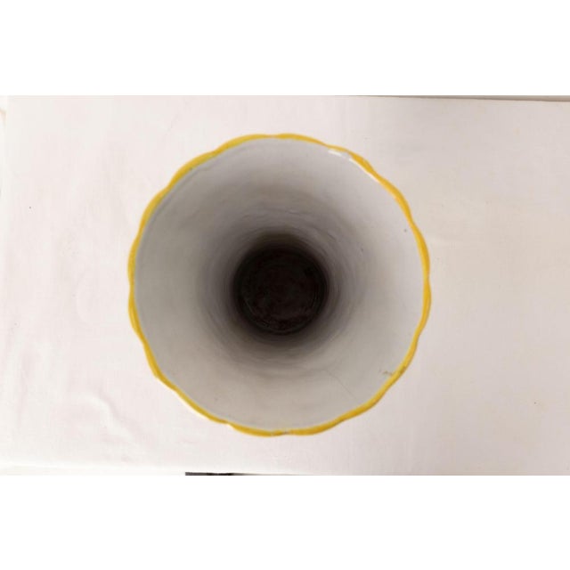 Ceramic French Art Nouveau Faience Vase with Vegetal Patterns from Vieux Rouen, 1900 For Sale - Image 7 of 9