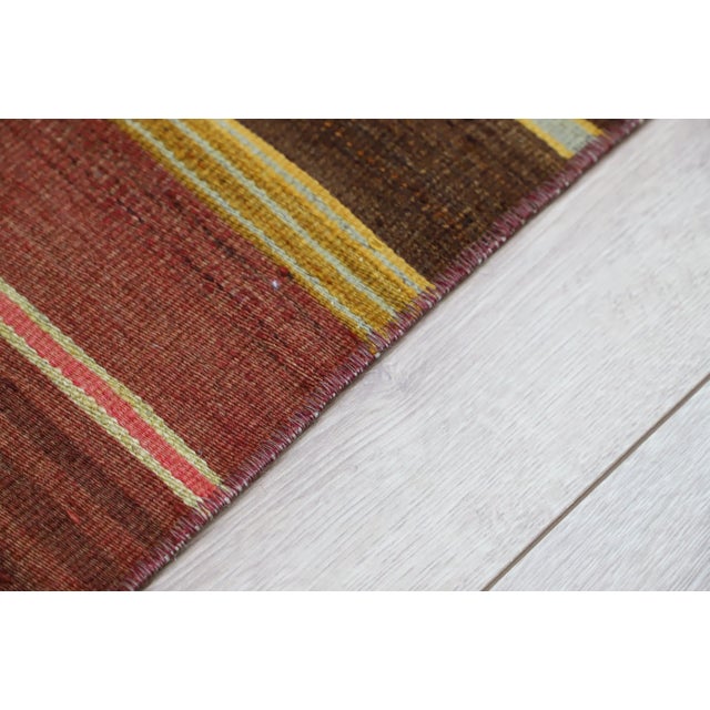 1980s 1980s Southwestern Red Striped Runner Kelim For Sale - Image 5 of 9