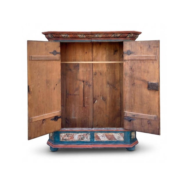 Alpine Blue Painted Wardrobe, 1817 For Sale - Image 3 of 18