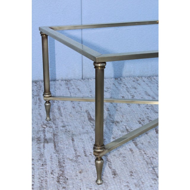 Metal 1950s Mid-Century Modern French Brass Coffee Table For Sale - Image 7 of 9