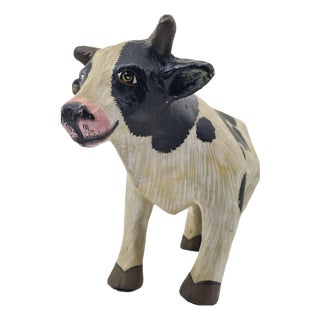 Decorative Papier-Mâché Cow Figurine, 1970s For Sale