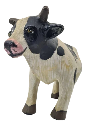 Decorative Papier-Mâché Cow Figurine, 1970s