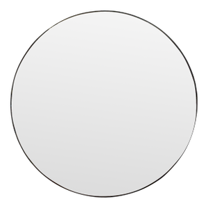 Contemporary, Convex Glass, Brass, Silver Space Age Wall Mirror