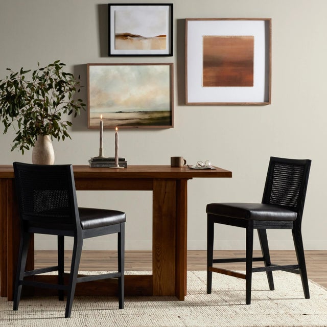 Contemporary Four Hands Antonia Armless Dining Counter Stool, Black For Sale - Image 3 of 11