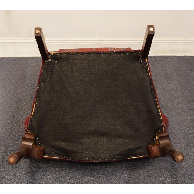 Ethan Allen Red Upholstered Traditional Sussex Wingback Accent Arm Chair 20-7517 For Sale - Image 10 of 12