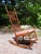 1900 - 1909 Antique Spoon Carved Solid Oak Spindle Back Rocker Needlepoint Rocking Chair For Sale - Image 5 of 12
