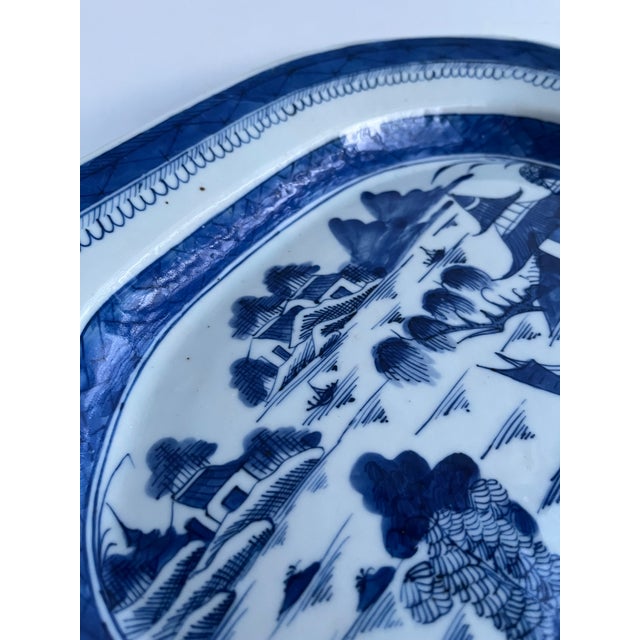 Antique Canton Chinese Porcelain Platter For Sale - Image 9 of 11