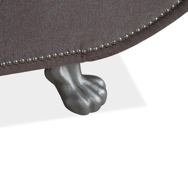 Grey Three-Seater Sofa with Silver Lion Paws from Bretz Gaudi For Sale - Image 5 of 11