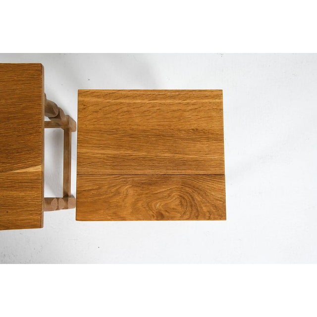 Wood 1970s Three Oak Nesting Tables Attributed to Henning Kjaernulf For Sale - Image 7 of 14