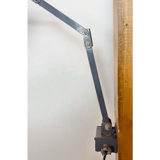 Metal Industrial Grey Adjustable Wall Lamp from Memlite, 1960s For Sale - Image 7 of 18