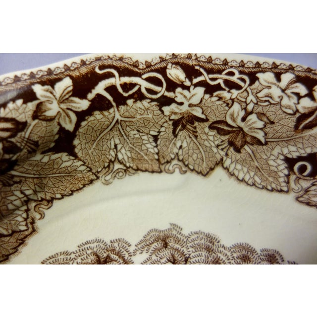 Brown Mason’s Vintage 1940 Ironstone China Brown & White “Vista” Dragon Head Serving Dish For Sale - Image 8 of 13