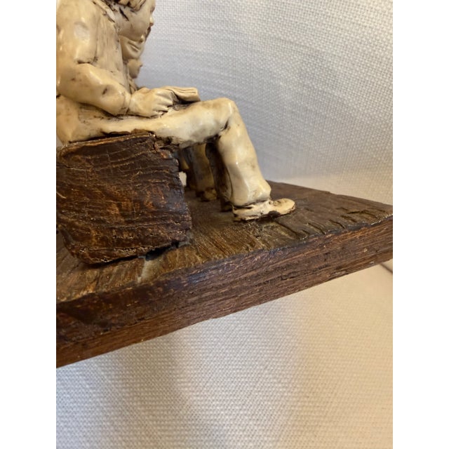 Circa 1990's Betty Difuntorum "Study Time" Resin Sculpture For Sale In San Francisco - Image 6 of 12