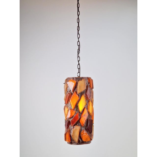 Brutalist Acrylic Swag Pendant Glass, 1960s For Sale - Image 10 of 12