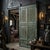 1920s Antique Teal Hand-Carved Wooden Door – Floral Geometric Barn Door Panel 80x38.25 For Sale - Image 5 of 5