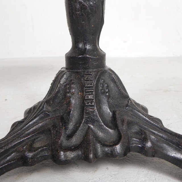 Bistro Table with Cast Iron Leg and Traffic Sign Top, Paris, France, 1920s For Sale - Image 15 of 18