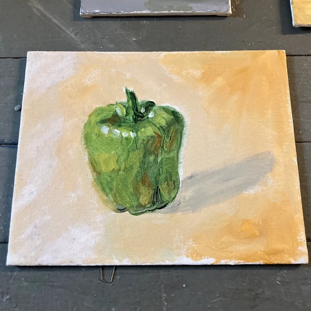 Contemporary 4 Original Impressionist Vegetables Still Life Paintings -Set of 4 For Sale - Image 4 of 7