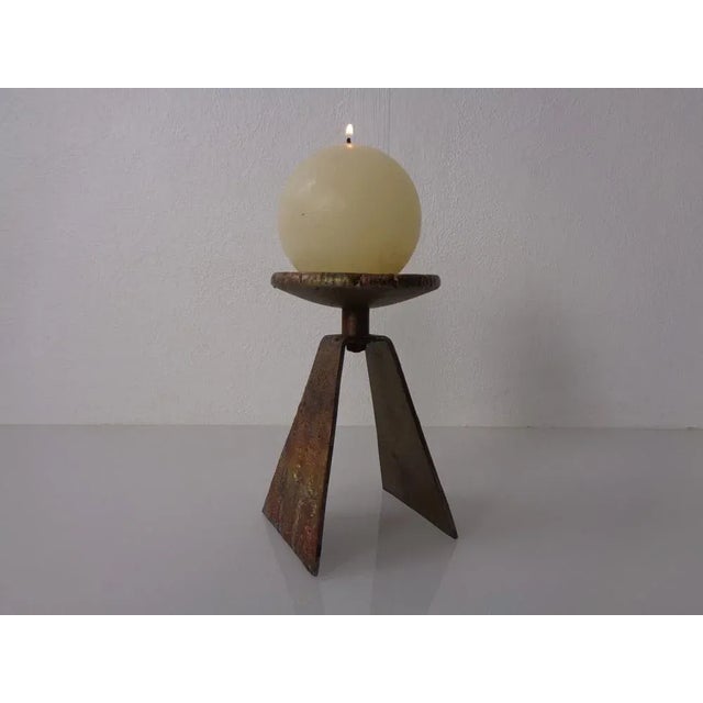 Germn Brutalist Copper and Brass Candleholder, 1960s For Sale - Image 4 of 18