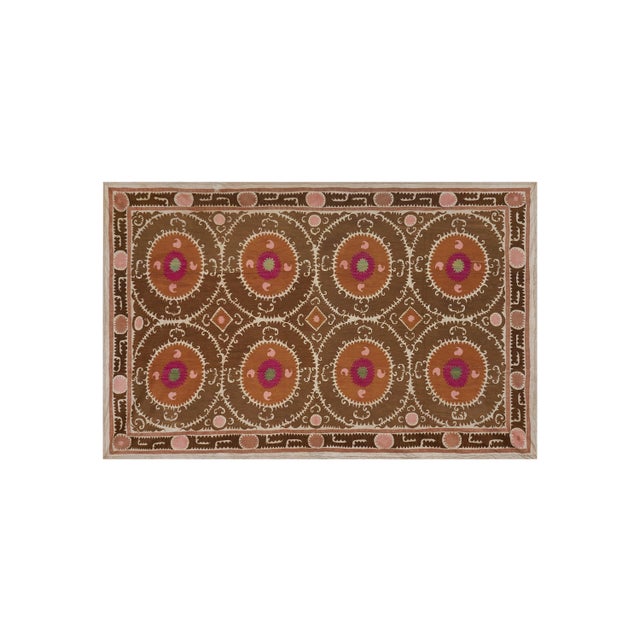 Vintage Suzani from Samarkand, circa 1900s. Dimension 91'' x 138' inches /230 x 350 cm / 7'5'' x 11'5'' “Suzani” derives...
