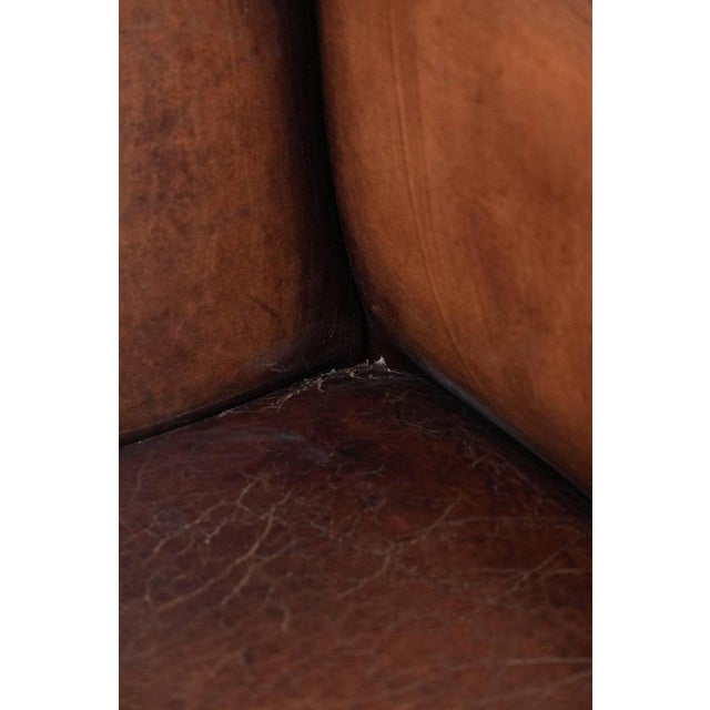 Vintage Wing Chair in Sheepskin Leather For Sale - Image 15 of 17