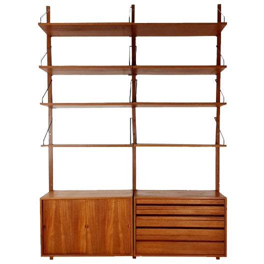 Mid-Century Danish Teak Wall Unit by Poul Cadovius for Cado, 1960s For Sale
