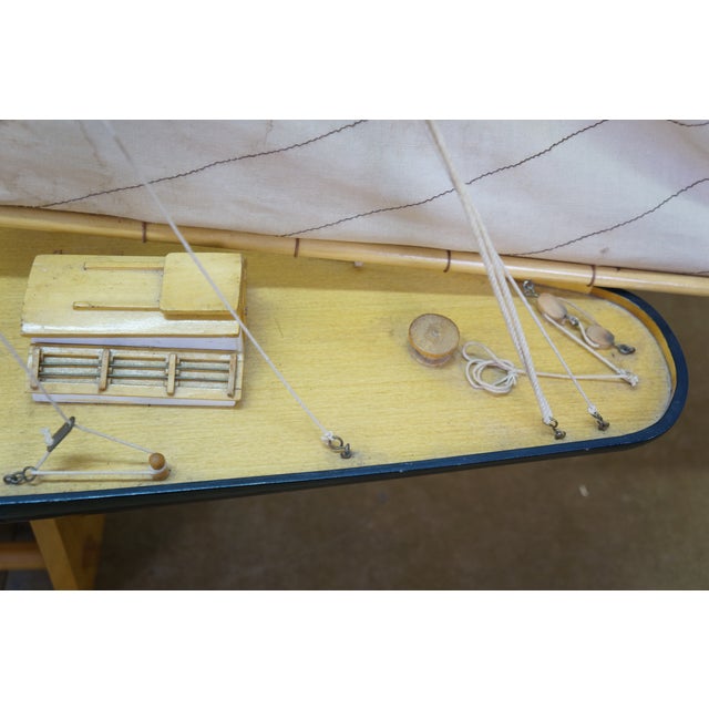 Vintage Columbia Americas Cup Nautical Sailboat Yacht Model 47" For Sale - Image 16 of 18