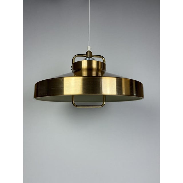 Danish Brass Pendant Lamp by Super Light, 1970s For Sale - Image 4 of 4