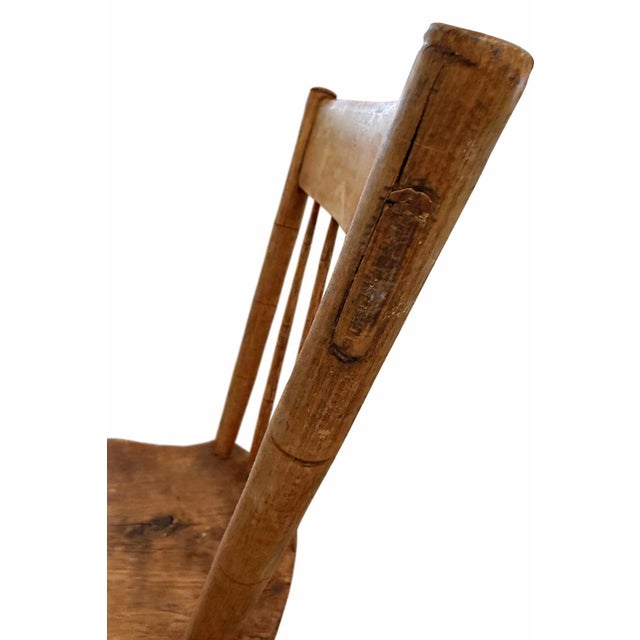 Primitive Windsor Wood Side Chair From the Clark Gable Estate – Christie’s 2006 Provenance For Sale - Image 4 of 7