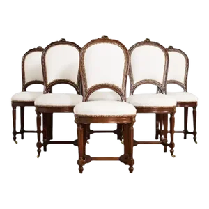19th Century Set of Six Directoire Style Mahogany Dining Chairs