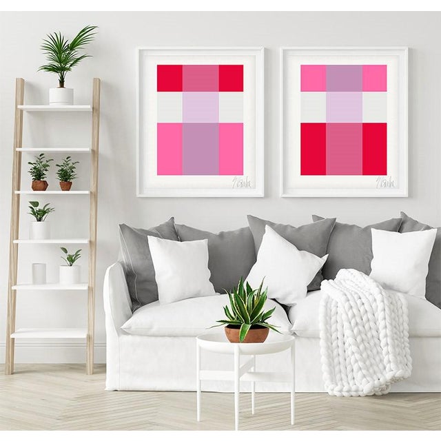 "Lavender Through Red Over Pink" by Liz Roache (Purple, red and pink) This Modern, Mid Century, Contemporary Fine Art...