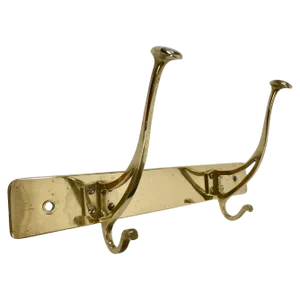 Art Nouveau Brass Coat Rack in Compact Form, Austria, 1905