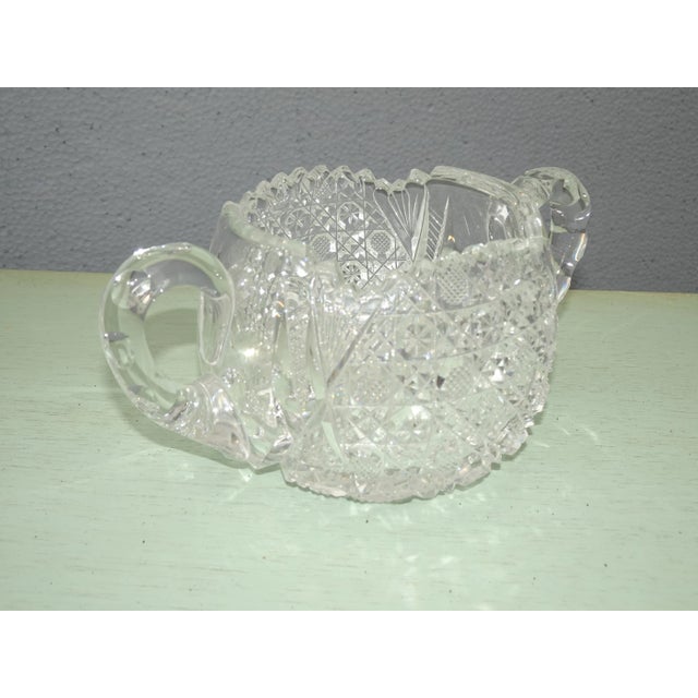 American Vintage American Brilliant Heavy Cut Glass Sugar Bowl For Sale - Image 3 of 10