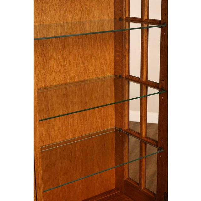 Stickley Mission Collection Oak China Cabinet With Strap Hardware For Sale - Image 18 of 18