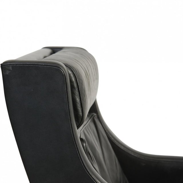 2431 Lounge Chair in Black Leather by Børge Mogensen, 1980s For Sale - Image 4 of 18
