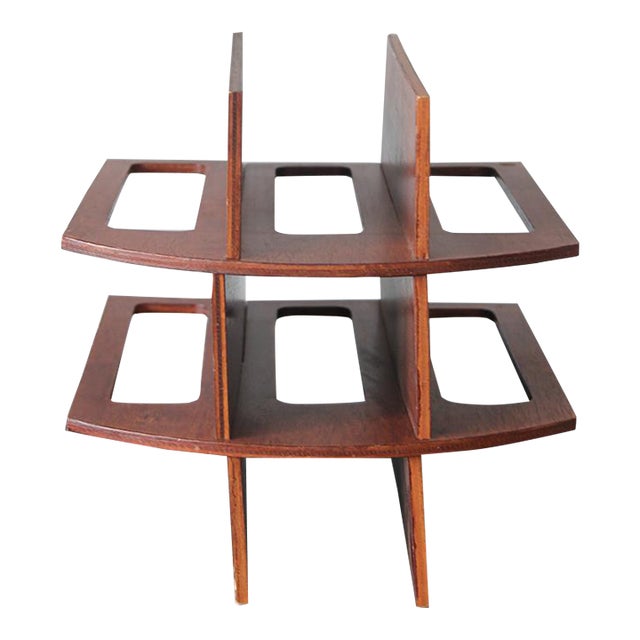 Midcentury Porte-Bouteilles Danish Modern Rosewood Wine Rack For Sale