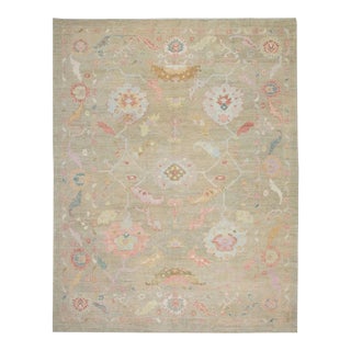 Early 21st Century Modern Turkish Oushak Rug 9'8" X 12'2" For Sale