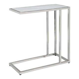 Regina Andrew Echelon Sofa Hugger Table in Polished Nickel For Sale