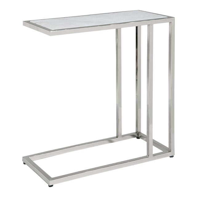 Regina Andrew Echelon Sofa Hugger Table in Polished Nickel For Sale