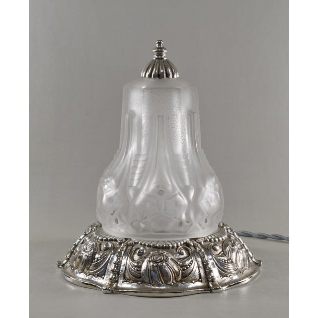 Art Deco 1930s Muller Freres & Cherrier Besnus French Art Deco Table Lamp For Sale - Image 3 of 11