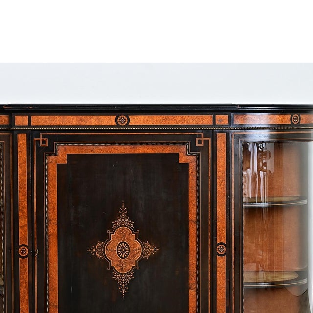 English 19th Century Ebonized Inlay Credenza For Sale - Image 11 of 18