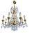 Genoese Festival Chandelier in Gilded Wood and Crystals, 1950s For Sale