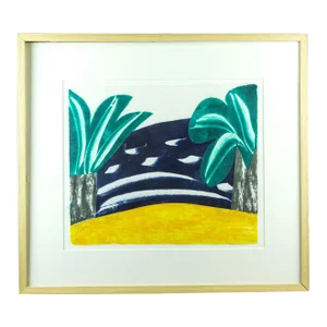 1970s Original Signed Carol Summers "Palm Beach" Woodcut, Framed