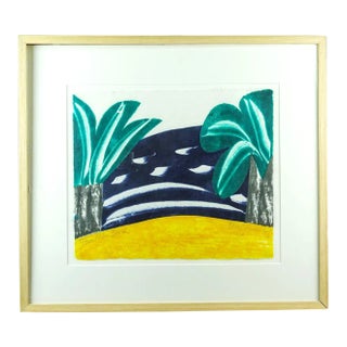 Original Carol Summers “Palm Beach” Color Woodcut, Signed and Numbered 72/200 For Sale