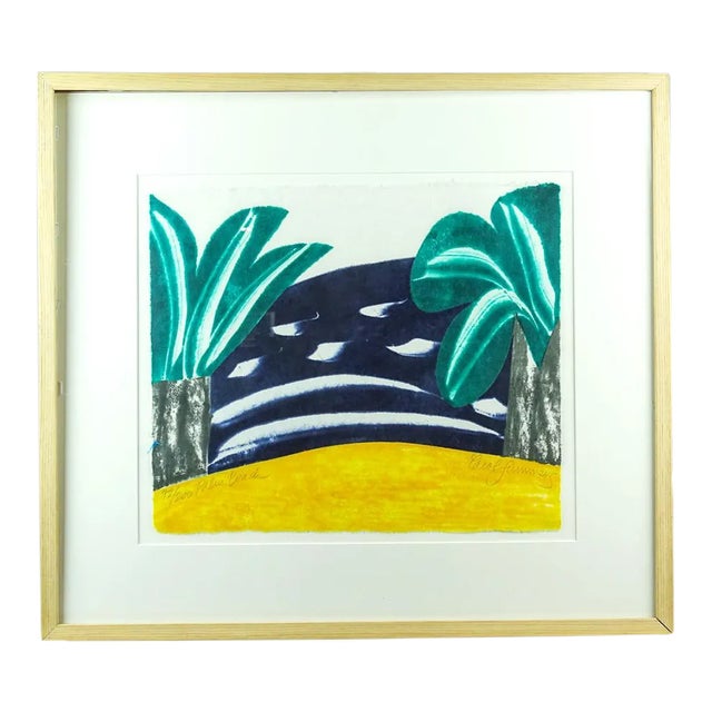 Original Carol Summers “Palm Beach” Color Woodcut, Signed and Numbered 72/200 For Sale