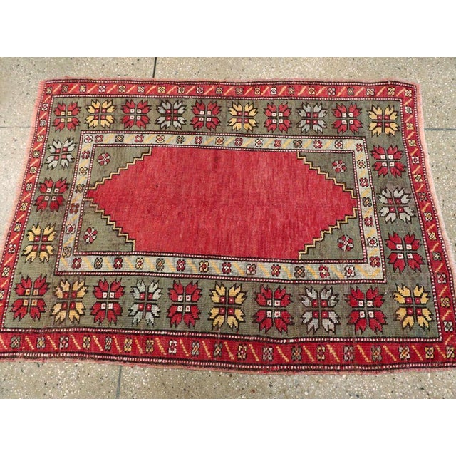 Early 20th Century Galerie Shabab Collection Early 20th Century Turkish Oushak Throw Rug For Sale - Image 5 of 6