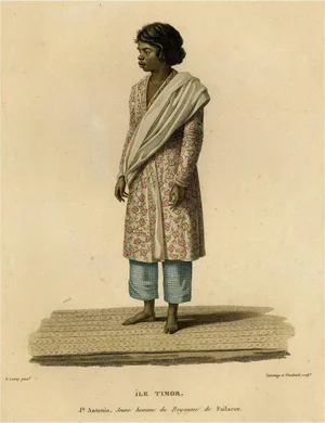 Full-Length Portrait of a Native from the Indonesian Island Timor, 1825, Print
