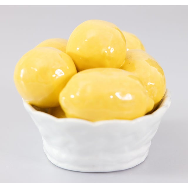 Vintage Italian Majolica Bowl of Lemons Centerpiece For Sale - Image 4 of 8